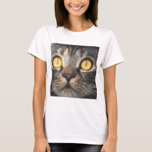 Close-up of Cat with Yellow Eyes T-Shirt