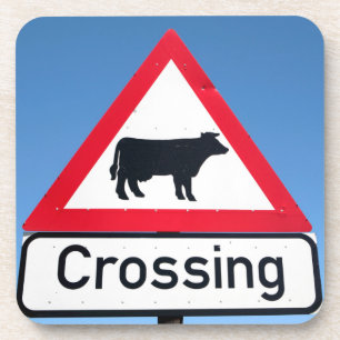 Close-Up Of Cattle Crossing Sign. Western Cape Coaster