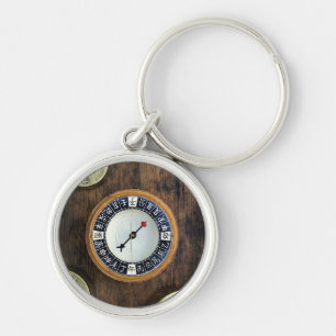 Close Up Of Chinese Compass And Gold Weights Keychain
