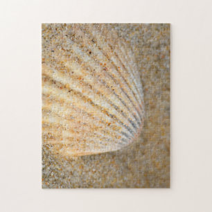 Close up of Cockle SeaShell in the Sand on Beach Jigsaw Puzzle