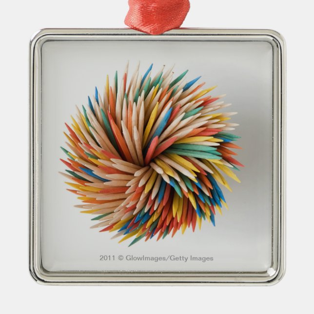 Close-up of coloured pencils metal ornament (Front)