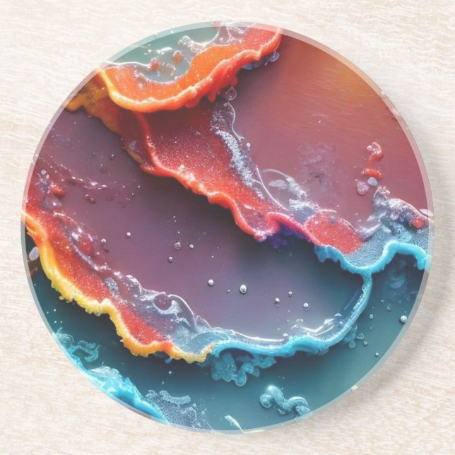 Close-up of Colourful Paint Coaster (Front)