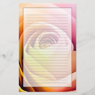 Close up of Colourful Rose Petals Stationery
