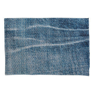 Close-Up of Denim Cloth. Pillowcase