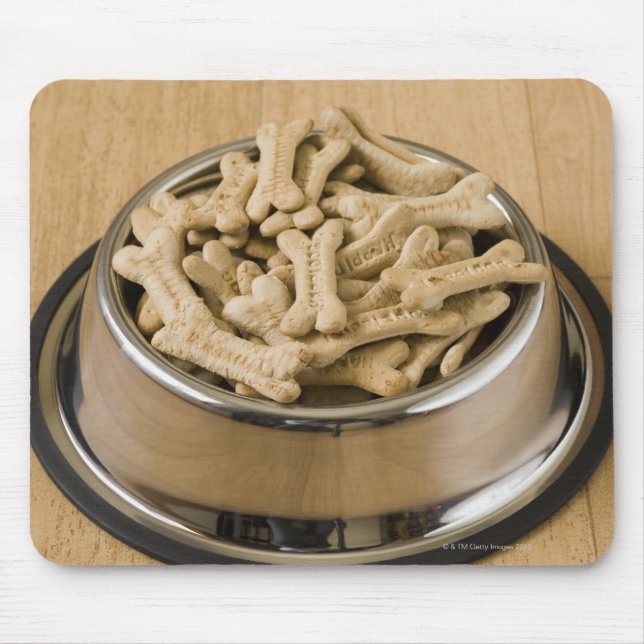 Close-up of dog biscuits in a dog bowl mouse pad (Front)