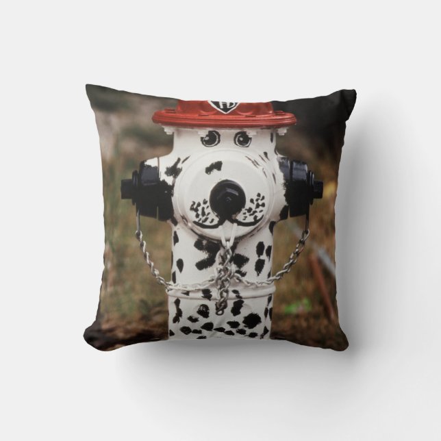 Close-Up of Fire Hydrant Throw Pillow (Front)