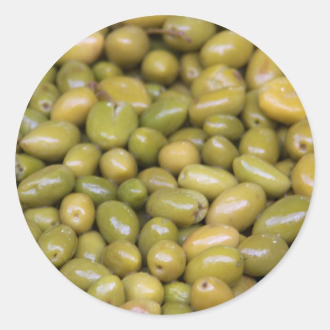 Close Up Of Green Olives Classic Round Sticker (Front)