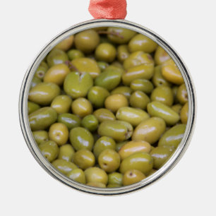 Close Up Of Green Olives Metal Ornament