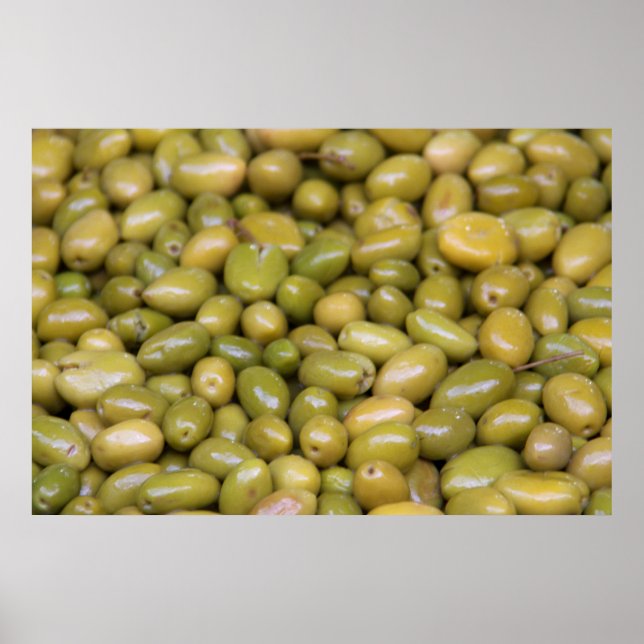 Close Up Of Green Olives Poster (Front)
