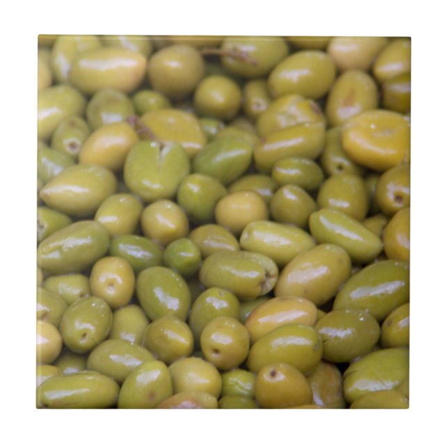 Close Up Of Green Olives Tile (Front)