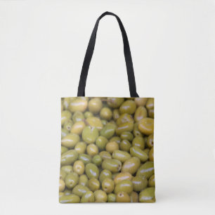 Close Up Of Green Olives Tote Bag
