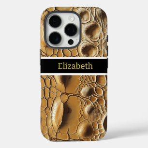 Close-up of intricate snakeskin texture iPhone 16 pro case