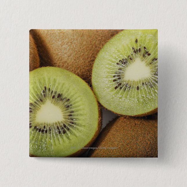 Close-up of kiwi fruits 2 inch square button (Front)