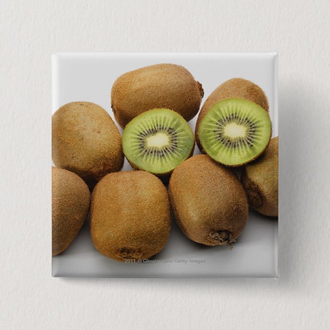 Close-up of kiwi fruits 2 inch square button (Front)
