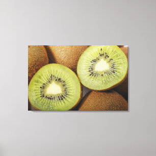 Close-up of kiwi fruits canvas print