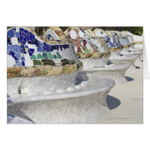 Close-up of Mosaics on Gaudi Building, Parc
