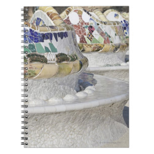 Close-up of Mosaics on Gaudi Building, Parc Notebook