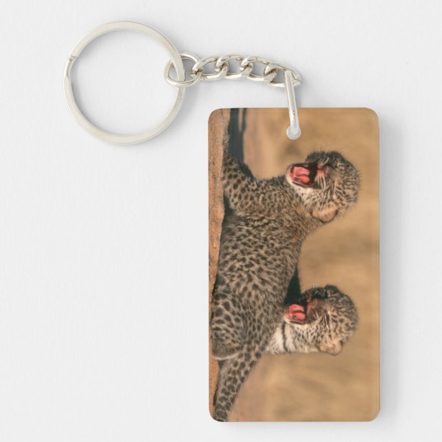 Close-Up Of New Born Leopard (Panthera Pardus) Keychain (Front)