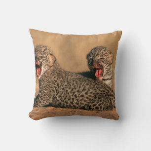Close-Up Of New Born Leopard (Panthera Pardus) Throw Pillow