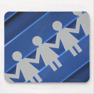 Close-up of paper chain dolls mouse pad