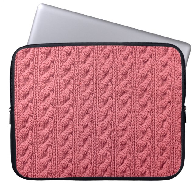Close-up of pattern of sweater texture. laptop sleeve (Front)