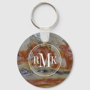 Close Up Of Petrified Wood Keychain