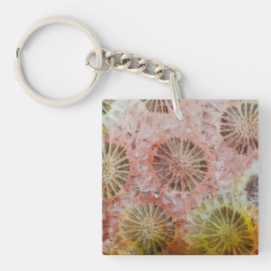 Close Up Of Pink Coral Keychain