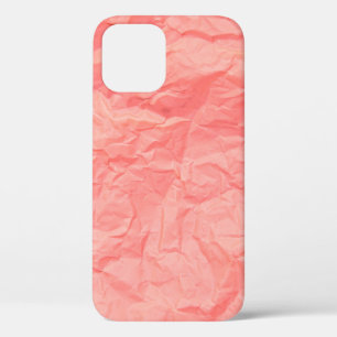 Close up of pink wrinkle crumpled old with paper p iPhone 12 case