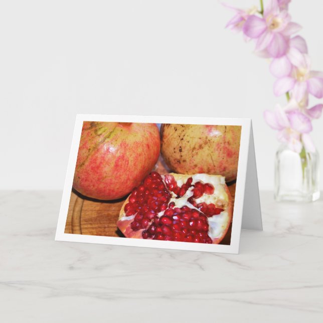 Close-up of Pomegranate Fruit Card (Orchid)
