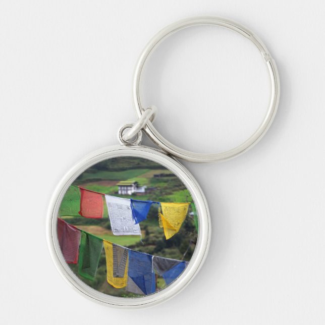 Close Up Of Prayer Flags Keychain (Front)