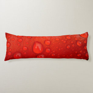 Close-up of raindrops on tulip petal body pillow