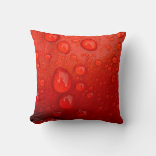 Close-up of raindrops on tulip petal throw pillow