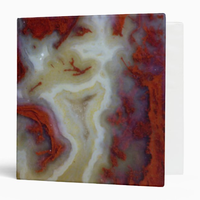 Close up of Red Moss Agate Slab Binder (Front/Inside)