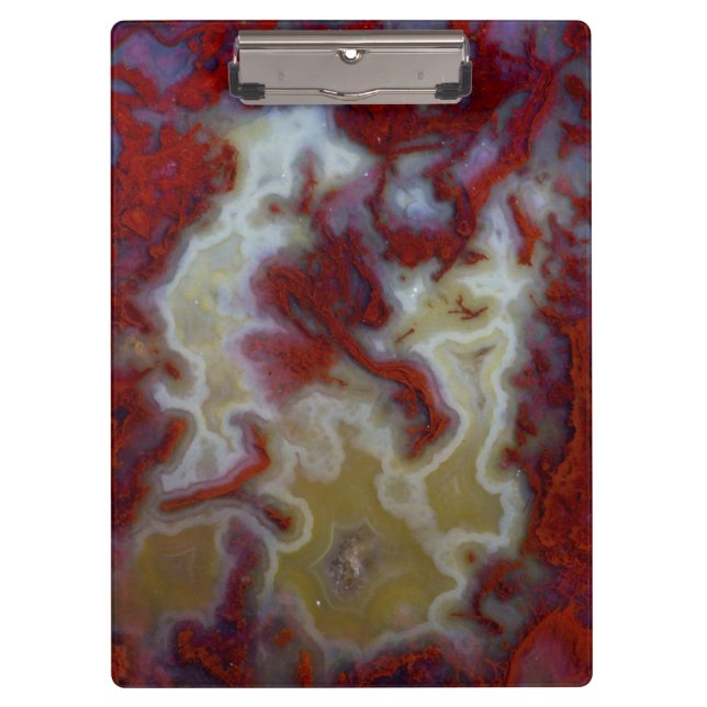Close up of Red Moss Agate Slab Clipboard (Front)