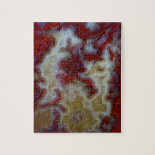 Close up of Red Moss Agate Slab Jigsaw Puzzle