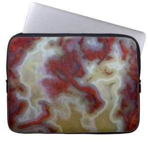 Close up of Red Moss Agate Slab Laptop Sleeve