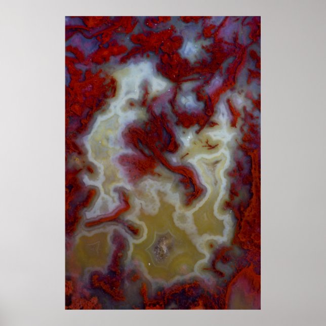 Close up of Red Moss Agate Slab Poster (Front)