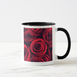 Close up of red rose flowers. mug