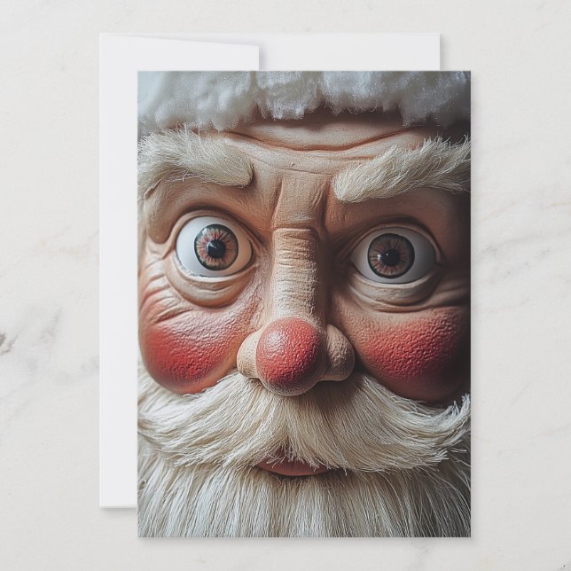 Close-Up of Santa’s Surprised Expression Invitation (Front)
