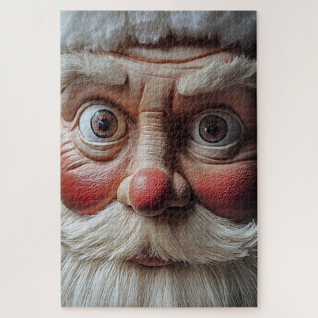 Close-Up of Santa’s Surprised Expression Jigsaw Puzzle (Vertical)