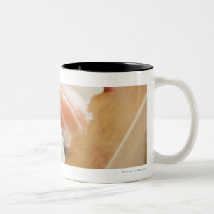 Close-up of sushi on a table Two-Tone coffee mug