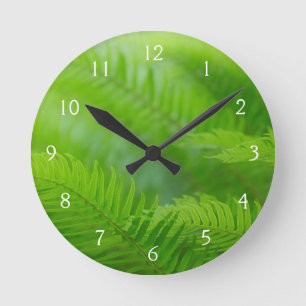 Close-up of sword fern round clock