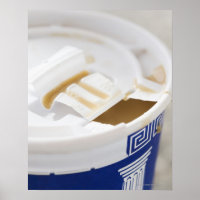 Close up of take out coffee