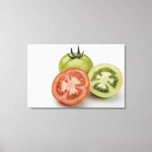Close-up of three tomatoes canvas print