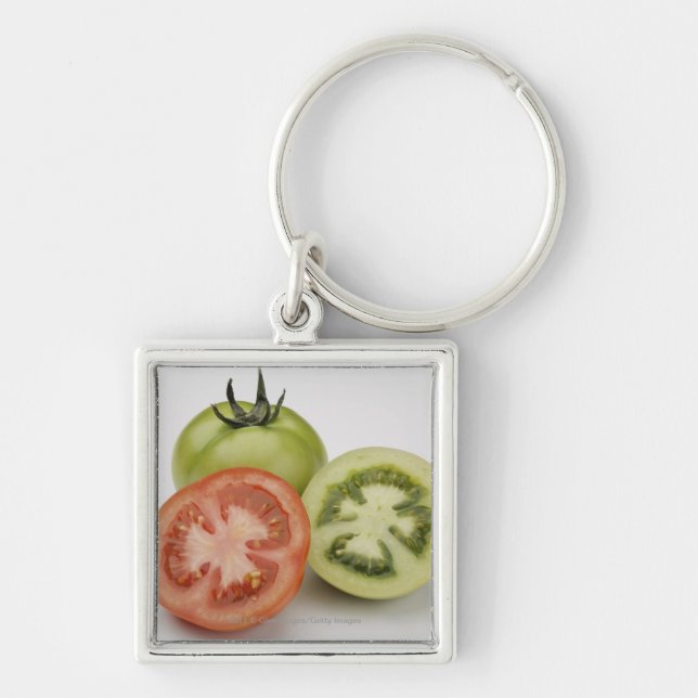 Close-up of three tomatoes keychain (Front)