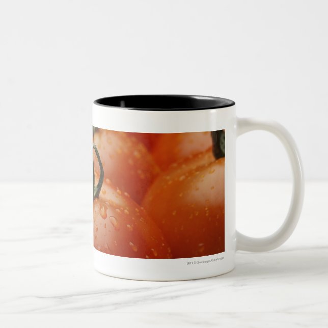 Close-up of tomatoes 2 Two-Tone coffee mug (Right)