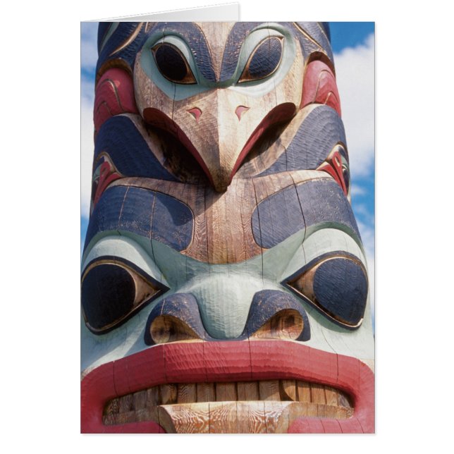 Close-up of totem pole in Sitka, Alaska, USA (Front)