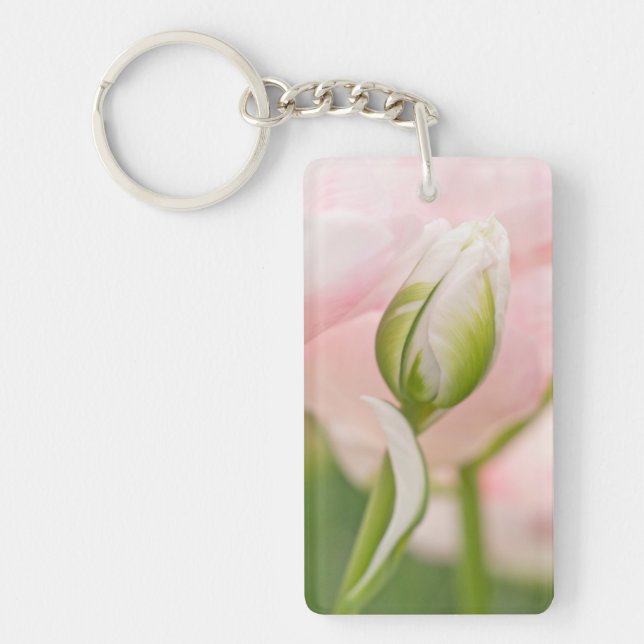 Close-up of tulip and bud keychain (Front)