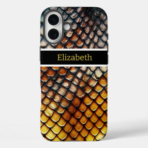 Close-up of venomous snakeskin patterns iPhone 16 plus case
