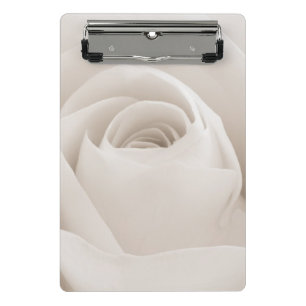 Close up of White Rose Petals Mini Clipboard